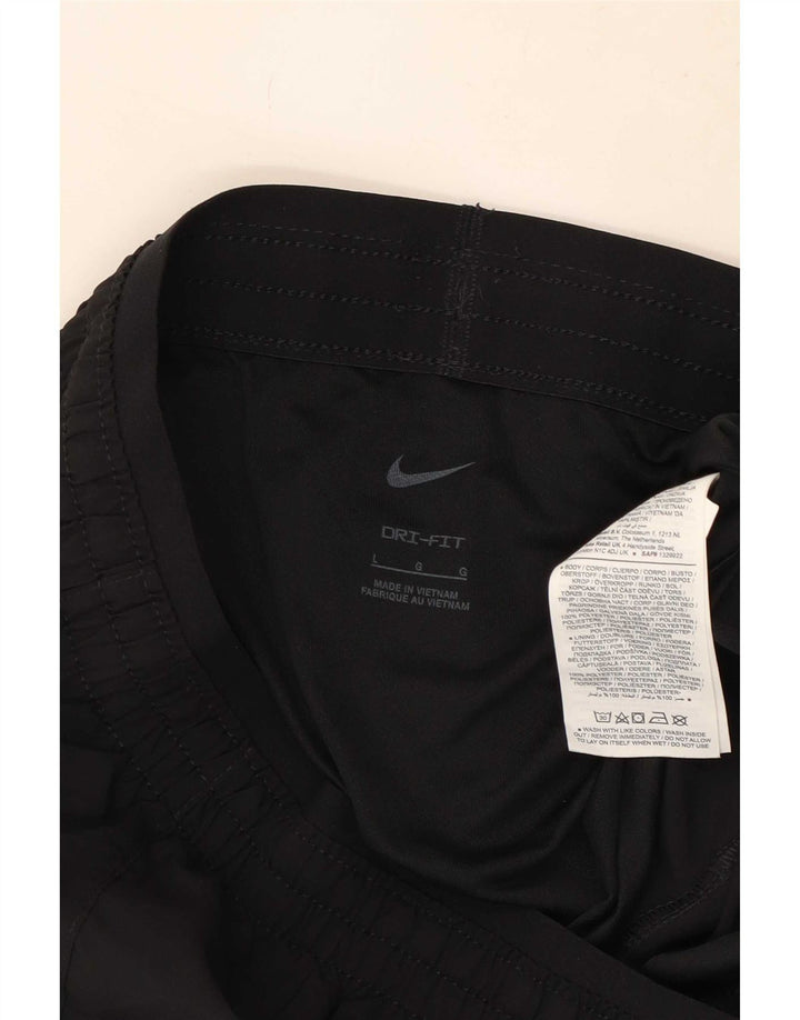 Nike Womens Dri Fit Sport Shorts UK 14 Large Black Polyester
