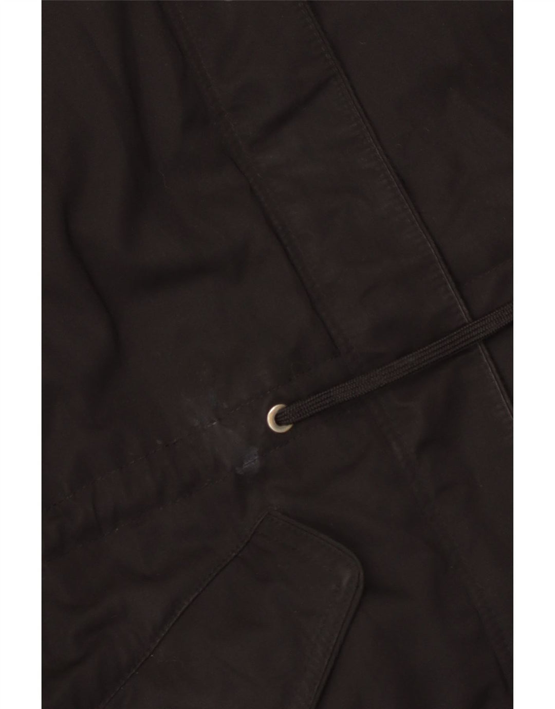 Zara Veste Parka à capuche pour femme UK 14 Medium Noir Polyester