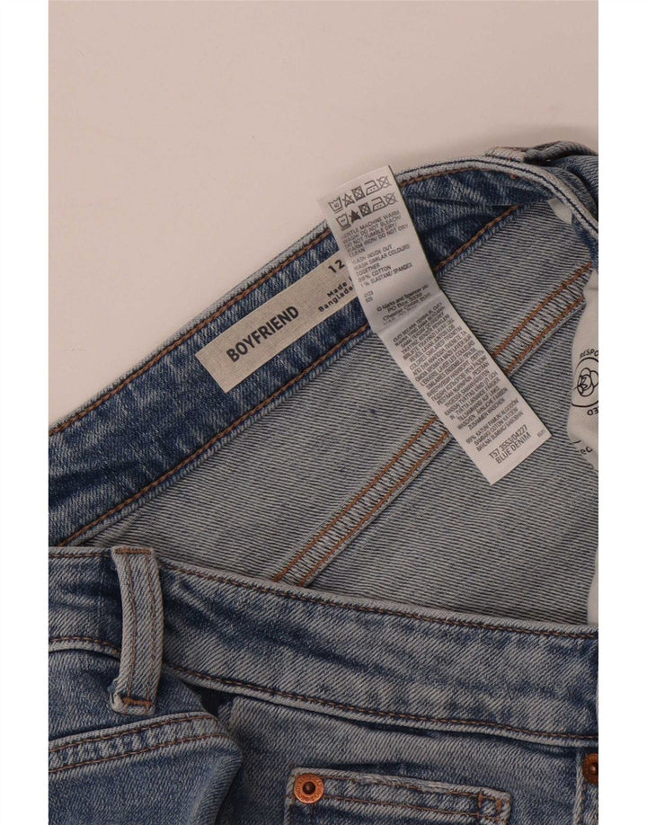 Marks & Spencer Womens Boyfriend Denim Shorts UK 12 Medium W30 Blue