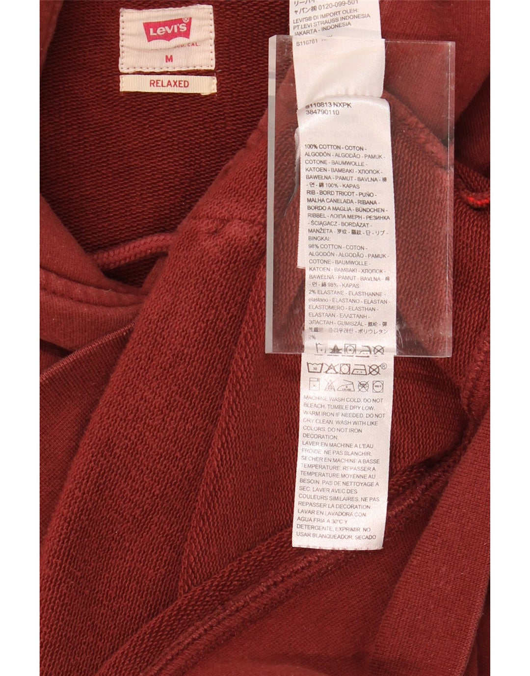 LEVI'S Mens Relaxed Graphic Hoodie Jumper Medium Brown Cotton Vintage Levi's and Second-Hand Levi's from Messina Hembry 