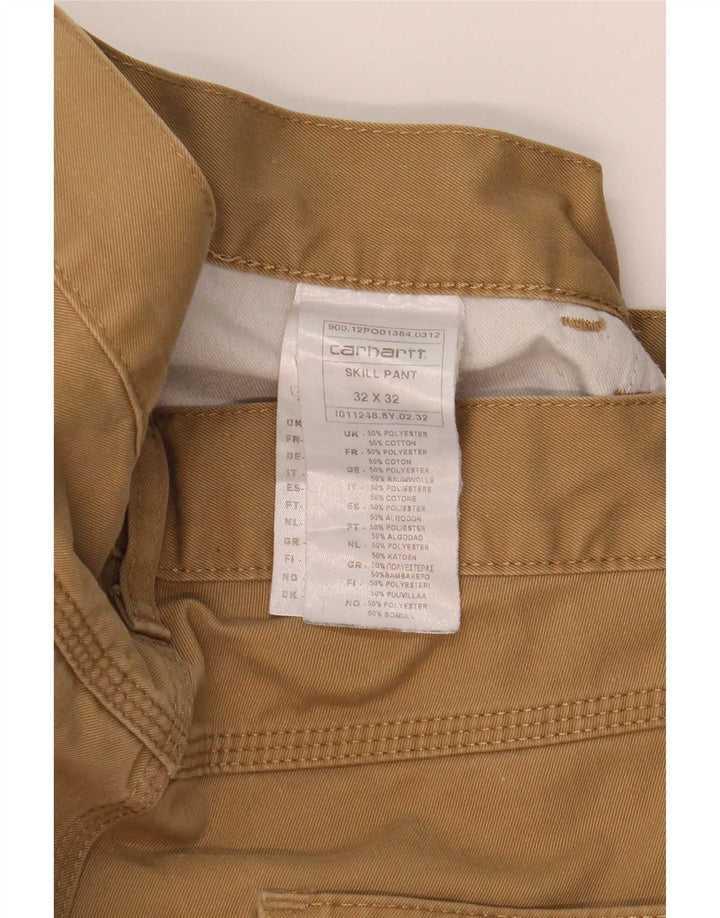 Carhartt Mens Straight Casual Trousers W32 L32 Brown Polyester