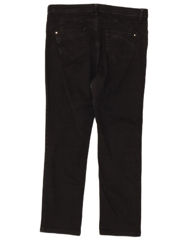 Jeans corti dritti da donna Marks & Spencer UK 14 Large W34 L27 neri