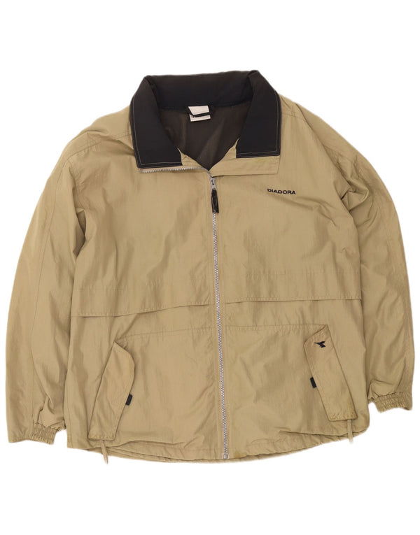 Diadora Mens Rain Jacket UK 42 XL Beige Polyamide