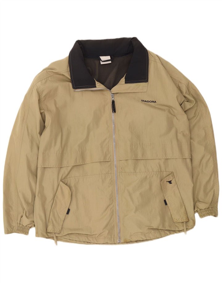Diadora Mens Rain Jacket UK 42 XL Beige Polyamide