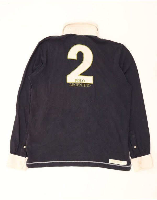 Ανδρικό μπλουζάκι ράγκμπι πόλο La Martina XL Navy Blue Colorblock