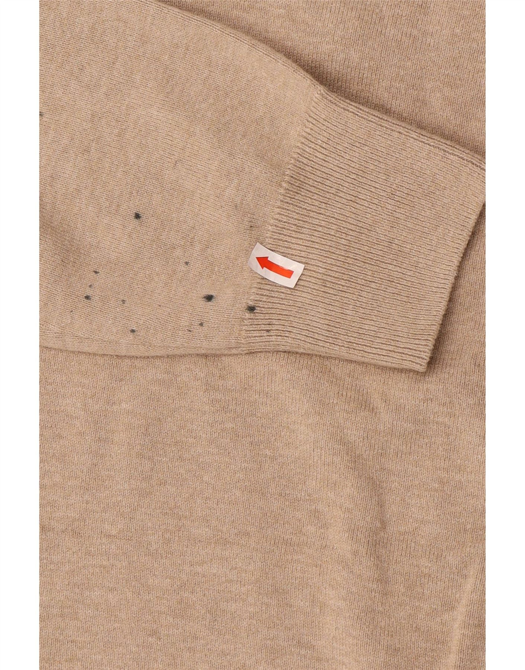 Marks & Spencer Mens Crew Neck Jumper Sweater Medium Beige Cotton