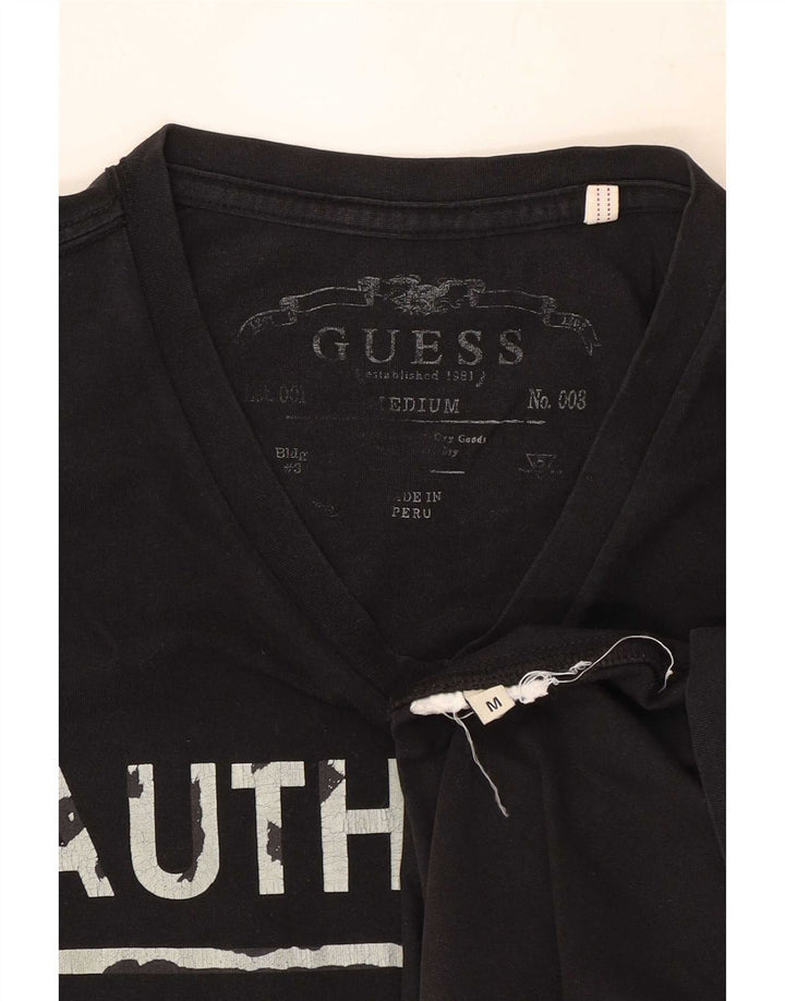 Guess Herre grafisk T-shirt Top Medium Sort