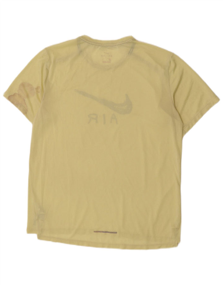 Nike Mens Dri Fit Graphic T-Shirt Top Large Yellow Polyester