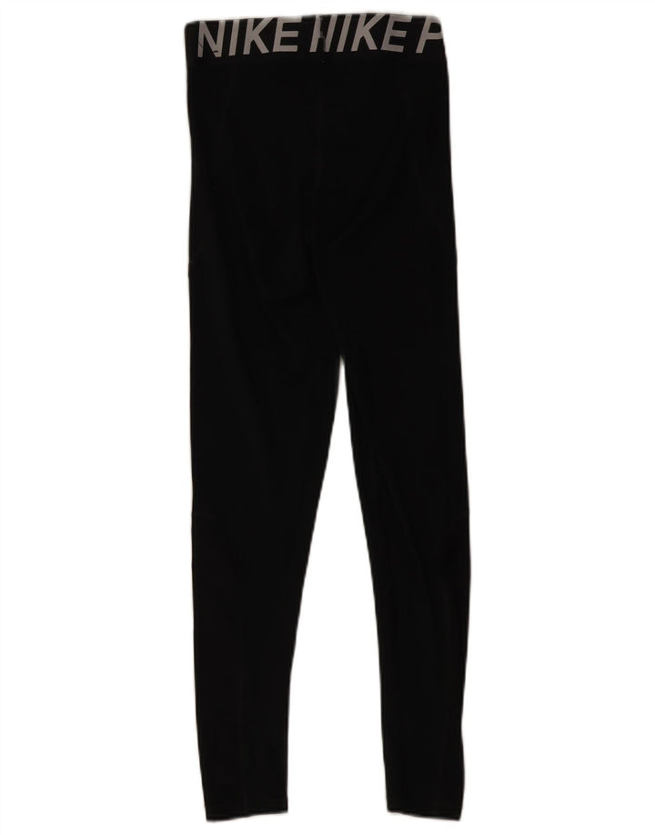 Nike Womens Dri Fit Graphic Leggings UK 8 Small Black