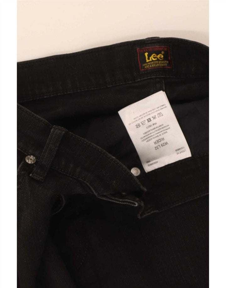 Lee Mens Rider Cropped Jeans W29 L25 Black Cotton