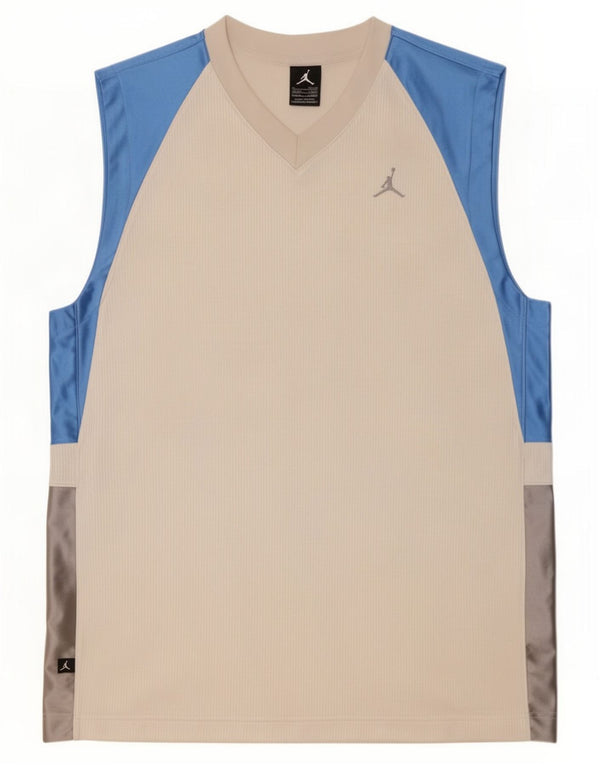Jordan Mens Vest Top UK 39/41 Medium White Colourblock Polyester
