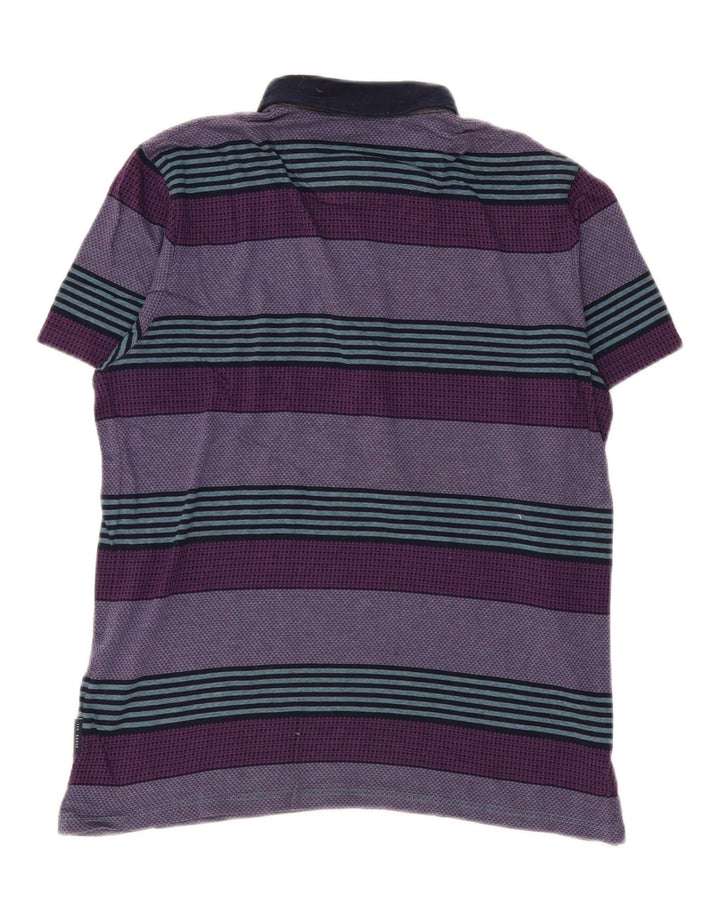 Polo da uomo Ted Baker taglia 3 in cotone a righe viola medio