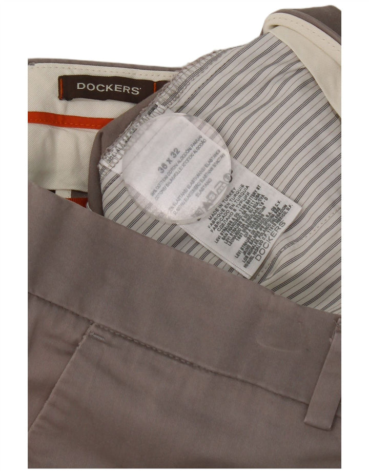 Dockers Mens Regular Fit Chino Trousers W36 L32 Grey Cotton