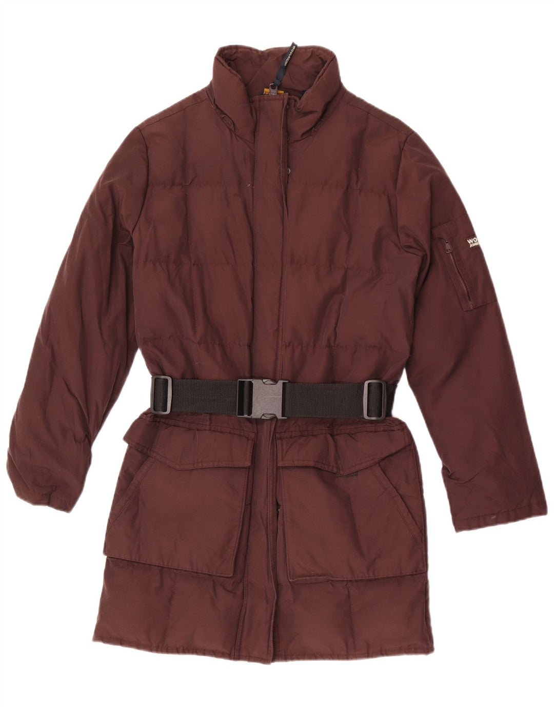 Woolrich ženski podstavljeni kaput UK 10 Mali smeđi pamuk