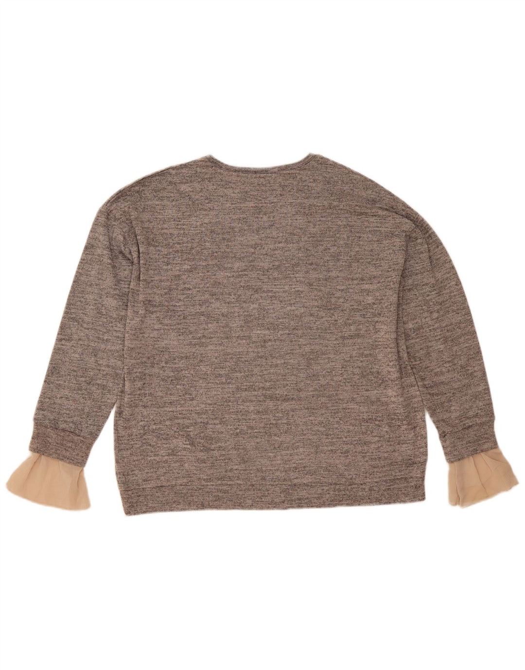 Zara Womens Sweatshirt Jumper UK 14 Medium Grey Flecked