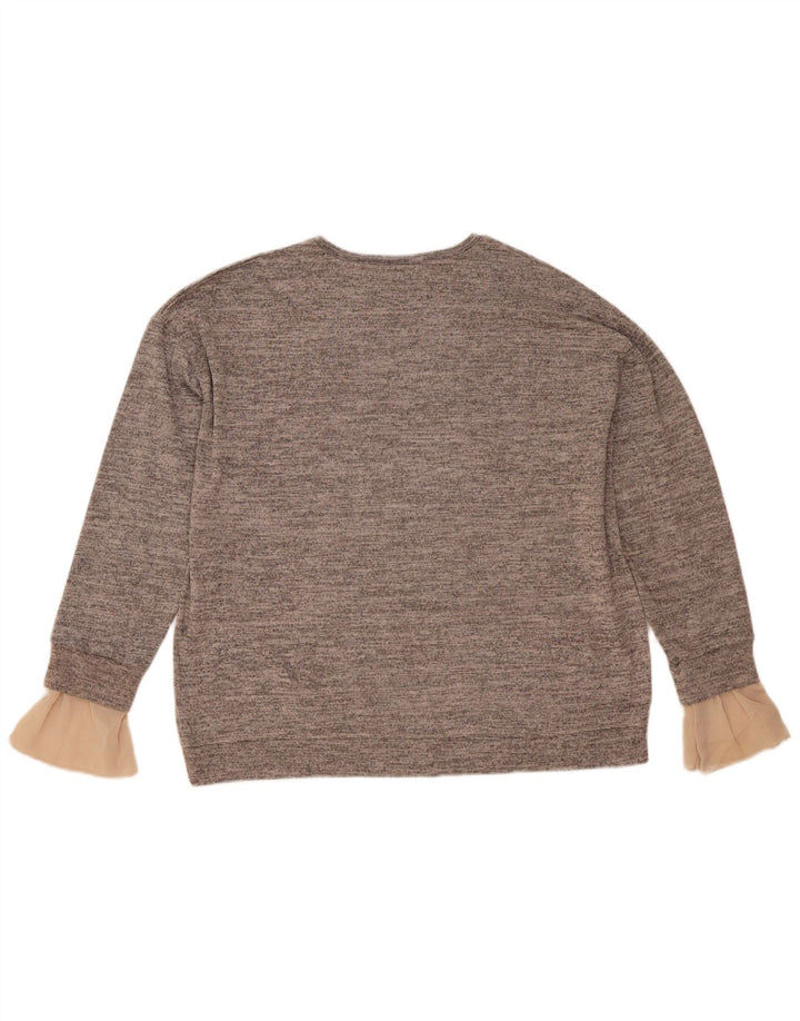 Zara Womens Sweatshirt Jumper UK 14 Medium Grey Flecked