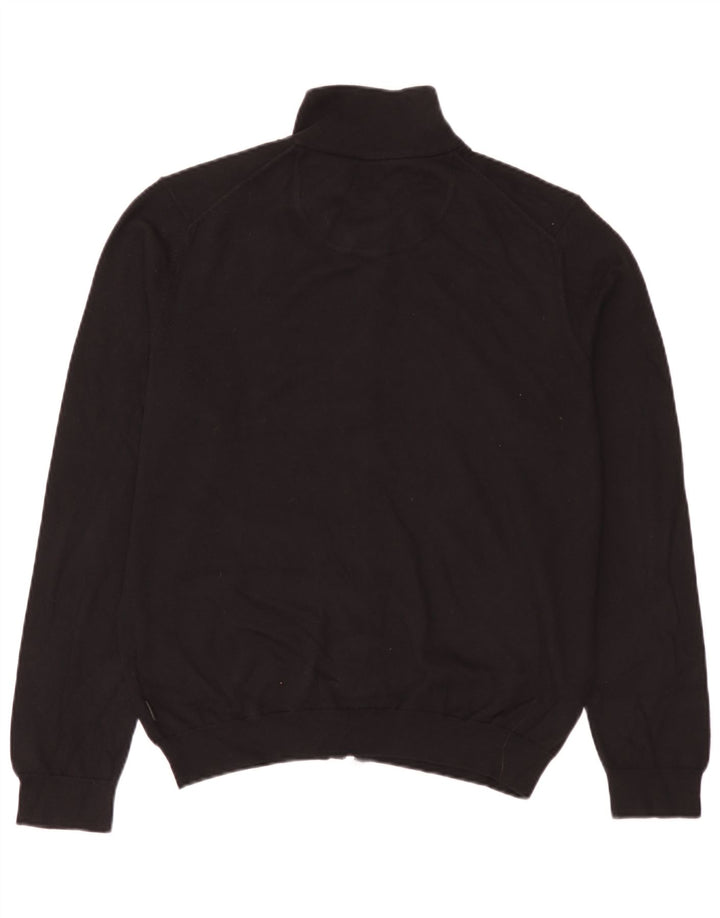 Hugo Boss Mens Regular Fit Cardigan Sweater Large Black Cotton