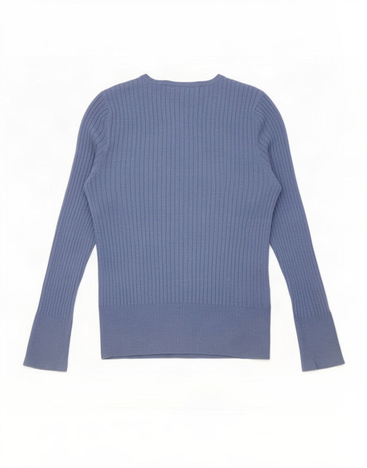 Marks & Spencer Womens Regular Top Langærmet UK 12 Medium Blue Viscose