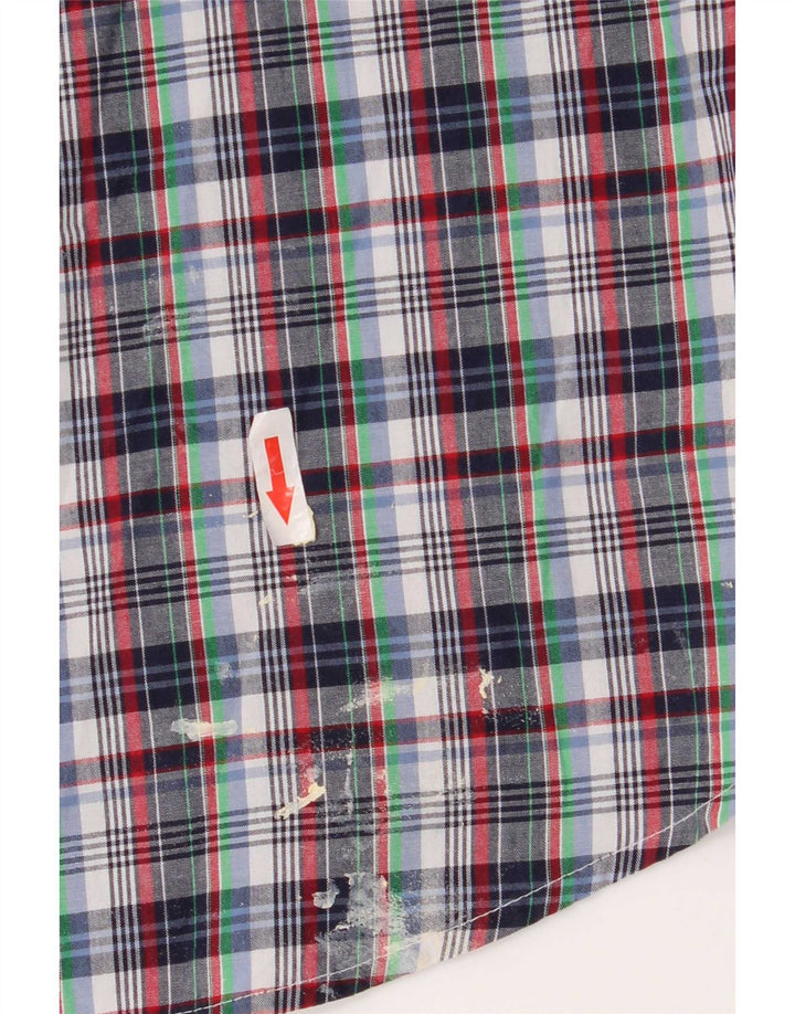 Chaps Mens Easy Care Short Sleeve Shirt 2XL Multicoloured Check Cotton