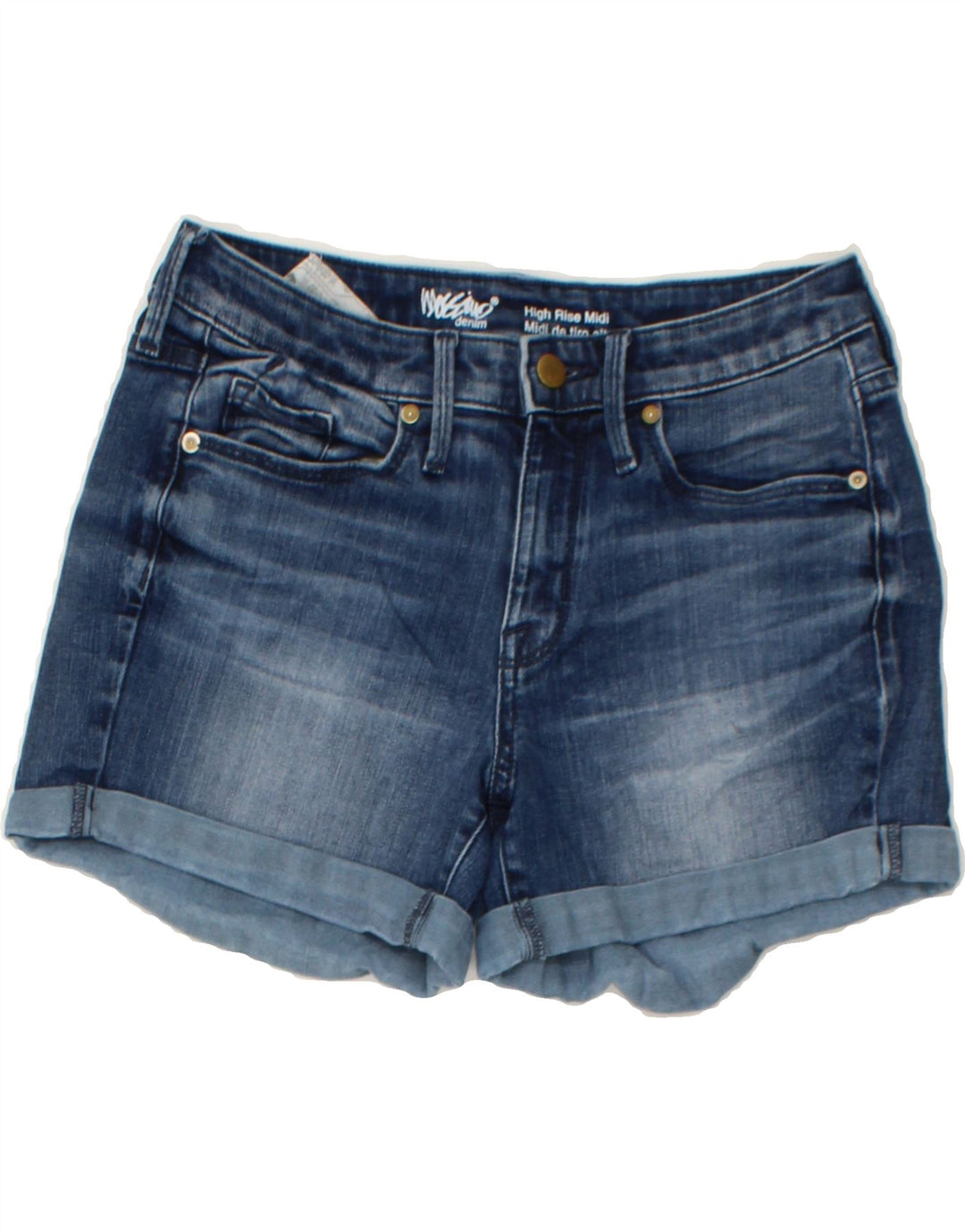 MOSSIMO Womens High Waist Denim Shorts W27 Small Blue Cotton Vintage Mossimo and Second-Hand Mossimo from Messina Hembry 