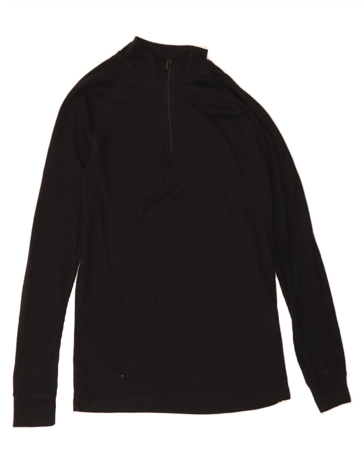 MOUNTAIN WAREHOUSE Mens Zip Neck Pullover Tracksuit Top Small Black Vintage Mountain Warehouse and Second-Hand Mountain Warehouse from Messina Hembry 