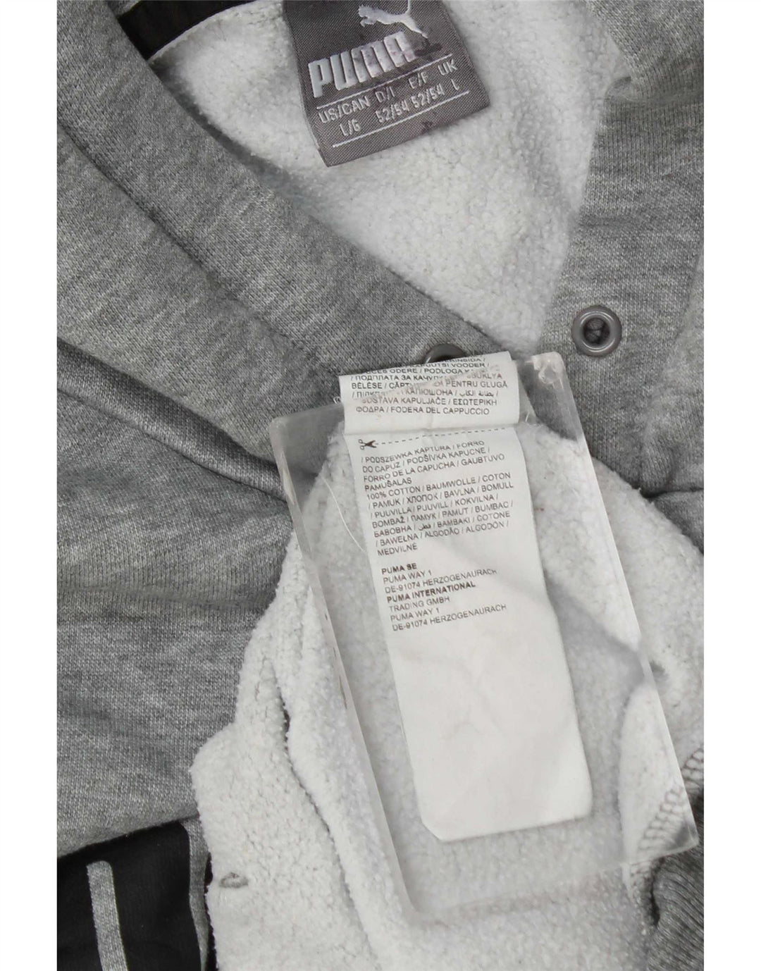 Puma Mens Graphic Hoodie Jumper Large Grey Cotton