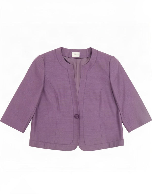 Eastex Womens 3/4 Sleeve 1 Button Blazer Jacket UK 18 XL Purple Viscose