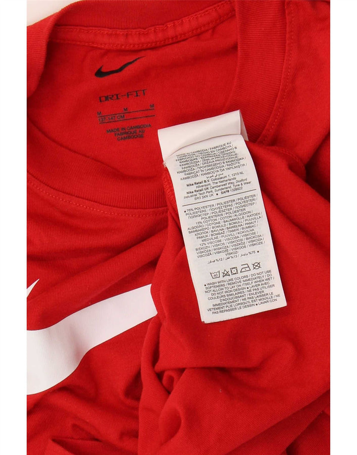 Nike Boys Dri Fit Graphic T-Shirt Top 10-11 Years Medium Red Polyester