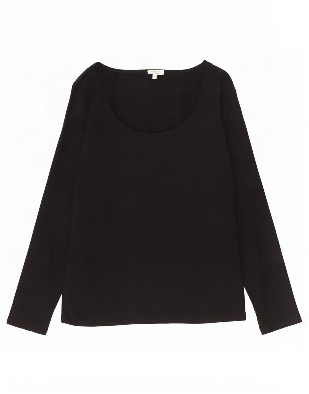 Jigsaw Womens Top Long Sleeve UK 10 Small Black Cotton