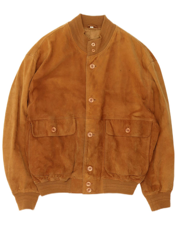 Vintage muška bomber jakna od brušene kože IT 54 2XL smeđa koža