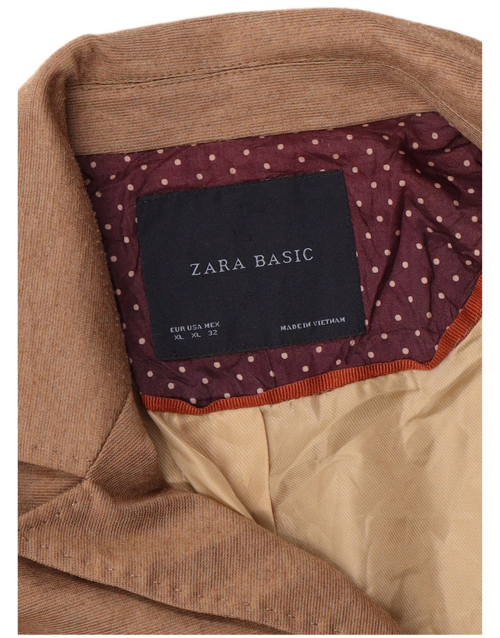Zara Dame 1 Knap Blazer Jacket UK 18 XL Beige