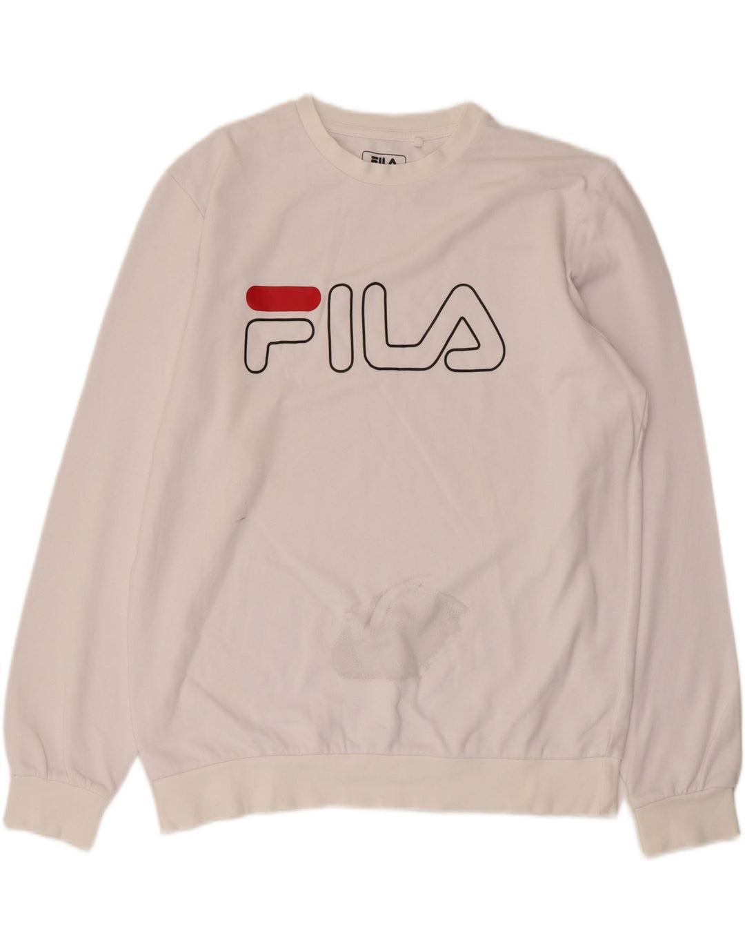 Ανδρικό γραφικό φούτερ FILA Jumper μεγάλο λευκό βαμβακερό