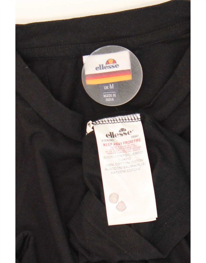 Ellesse Mens Graphic T-Shirt Top Medium Black Cotton