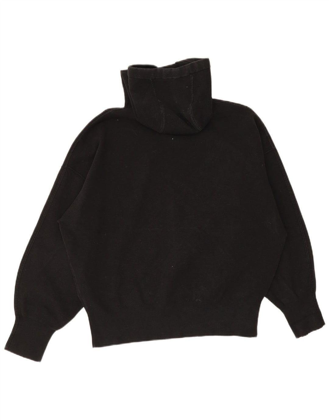 Cos Womens Oversized Hooded Jumper Sweater UK 14 Medium Black Cotton