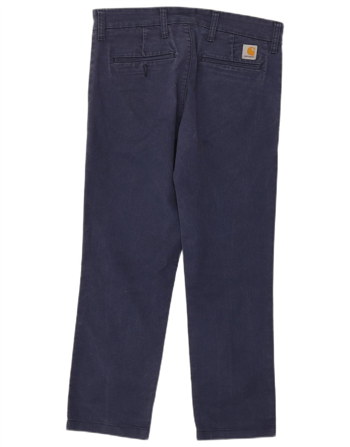 CARHARTT Womens Sid Straight Chino Trousers W31 L26 Navy Blue Cotton