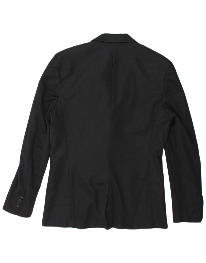 Zara Veste blazer à 2 boutons pour homme UK 40 Large Noir Polyester