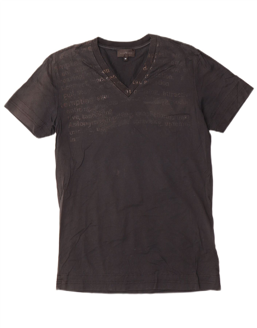 Richmond Mens Graphic T-Shirt Top Medium Black
