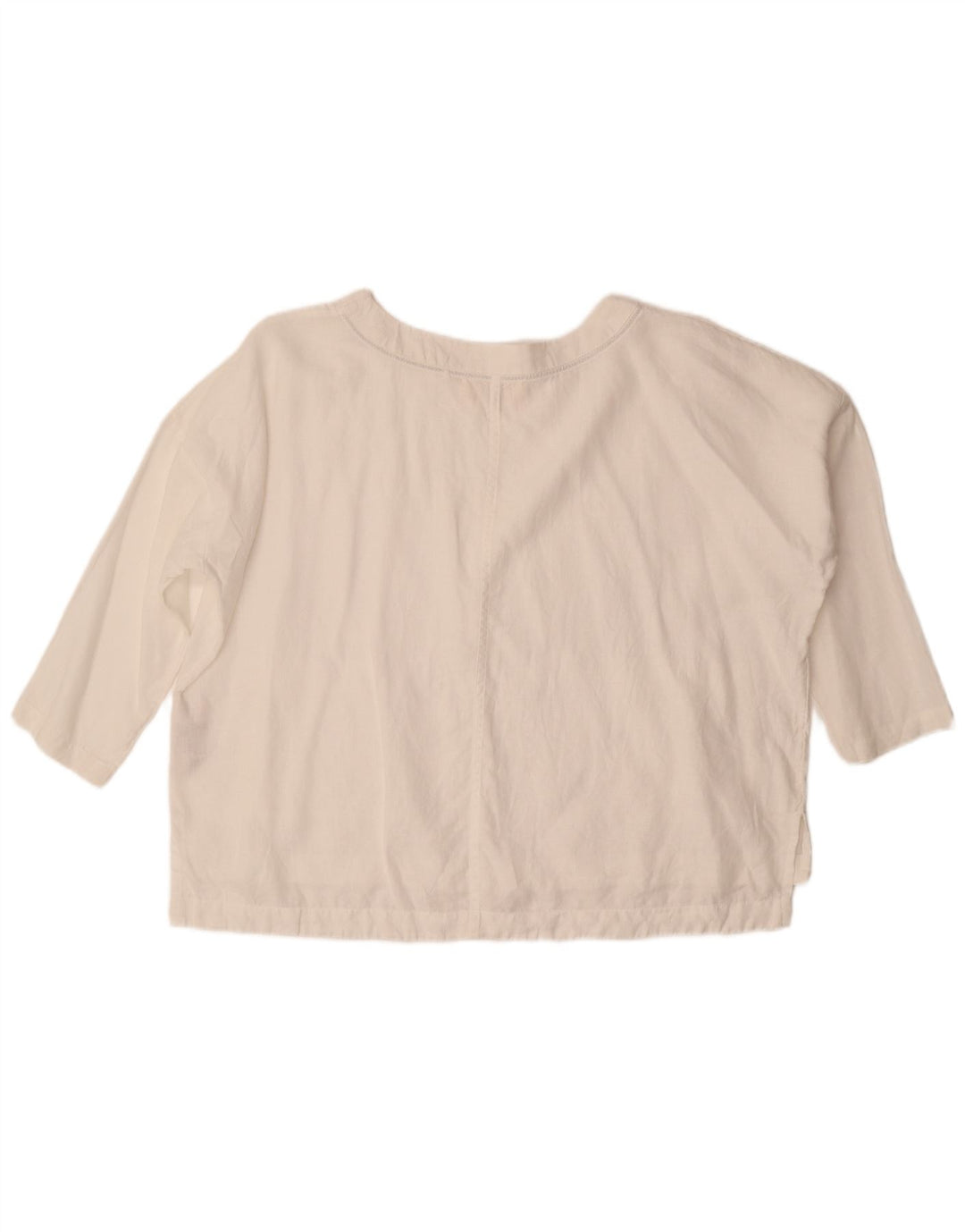 Fat Face Damen-Blusenoberteil mit 3/4-Ärmeln, übergroß, Gr. 10, Größe S, Weiß, Leinen