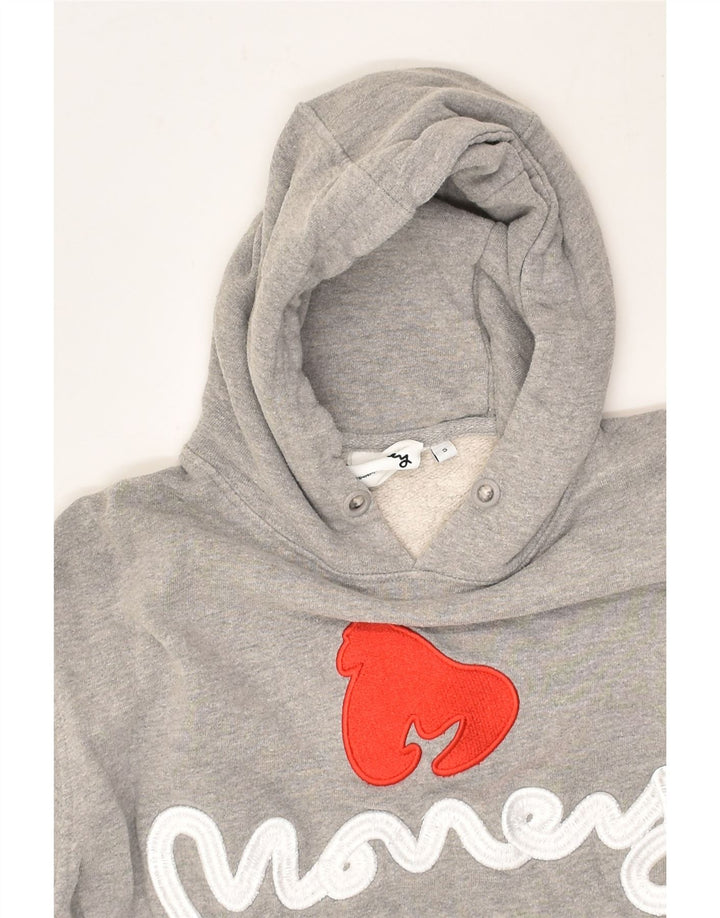 MONEY Womens Graphic Hoodie Jumper UK 10 Small Grey Cotton | Vintage Money | Thrift | Second-Hand Money | Used Clothing | Messina Hembry 
