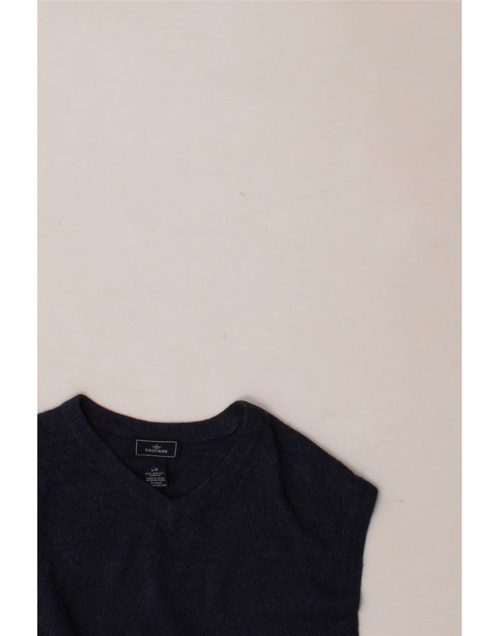 DOCKERS Mens Vest Tank Top Large Navy Blue Argyle/Diamond Acrylic Vintage Dockers and Second-Hand Dockers from Messina Hembry 