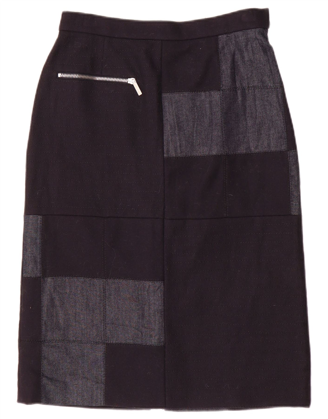 Falda midi para mujer Iceberg IT 40 Small W26 Azul marino Patchwork Nylon