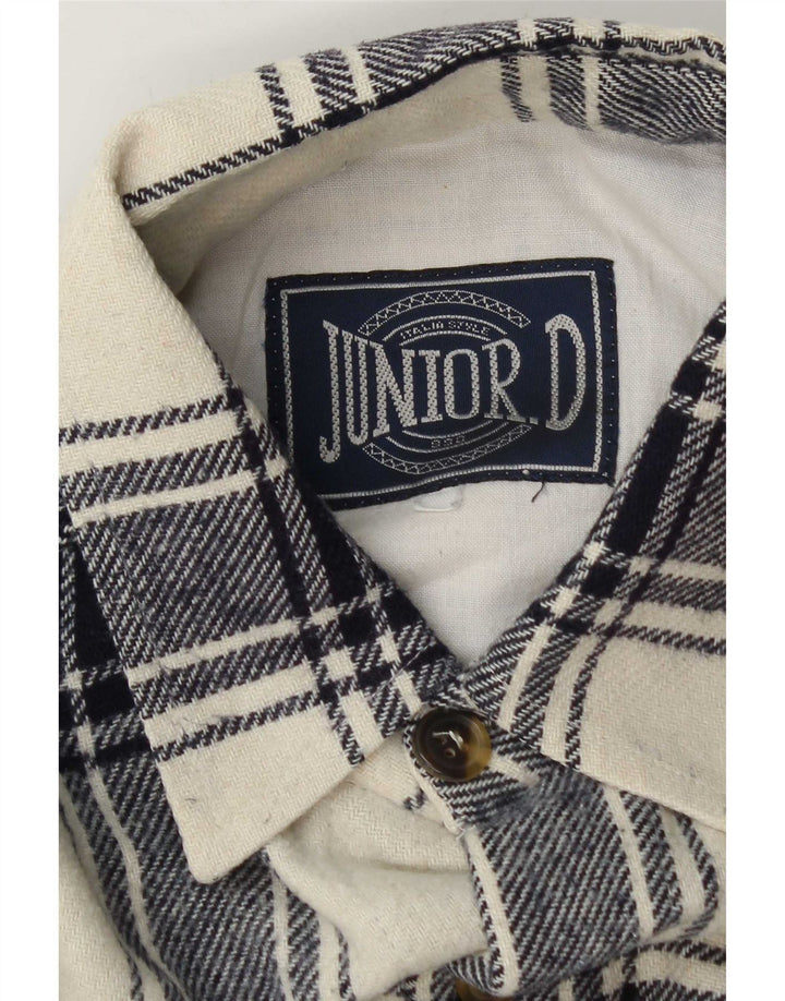 Camisa masculina de flanela Junior.D XL off white xadrez