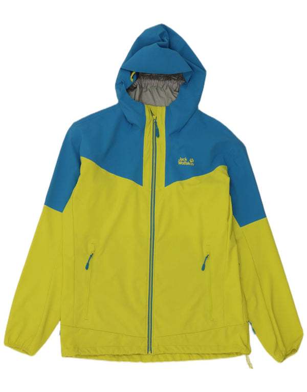 Giacca antipioggia con cappuccio da uomo Jack Wolfskin UK 42 Large Yellow Colourblock