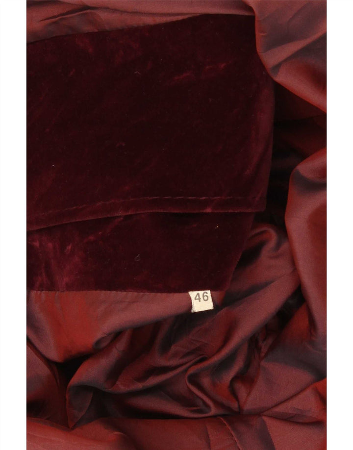 Vintage Womens Velvet Overcoat IT 46 Large Burgundy