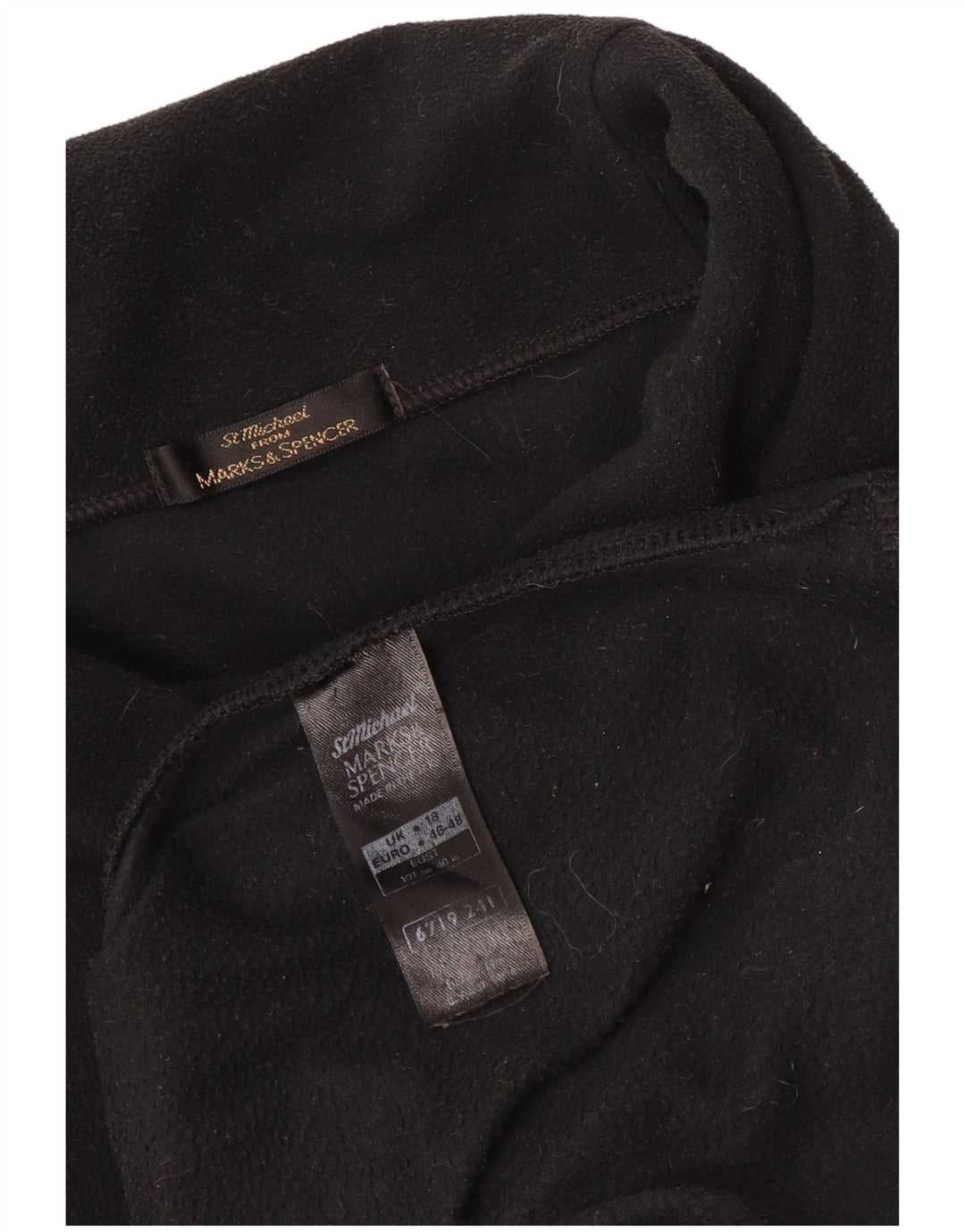 Marks & Spencer Womens Oversized Fleece Jumper UK 18 XL Black Polyester