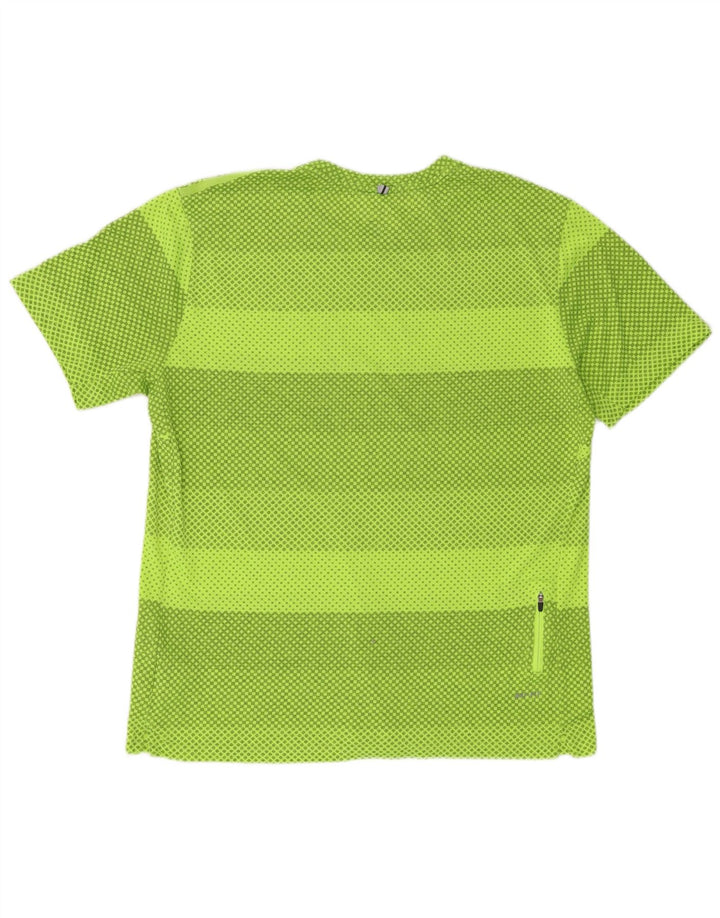 Nike Mens Dri Fit T-Shirt Top XL Green Geometric Polyester