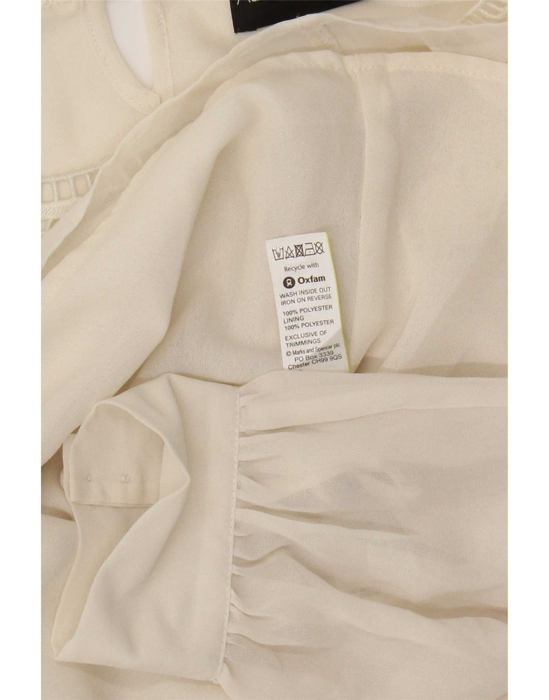 Marks & Spencer Womens Autograph Long Sleeve Blouse Top UK 16 Large Beige