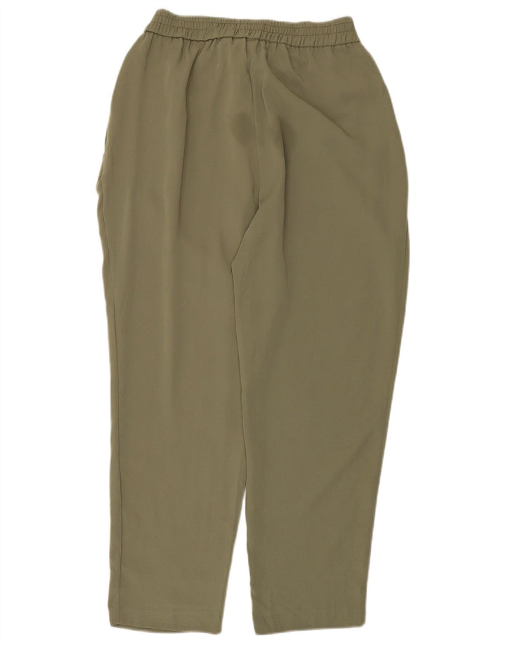 Zara Womens Tapered Cropped Trousers Large W32 L24 Khaki Polyester