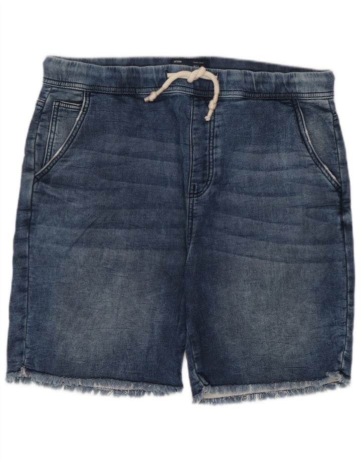 Zara Short Homme Large W32 Bleu Coton