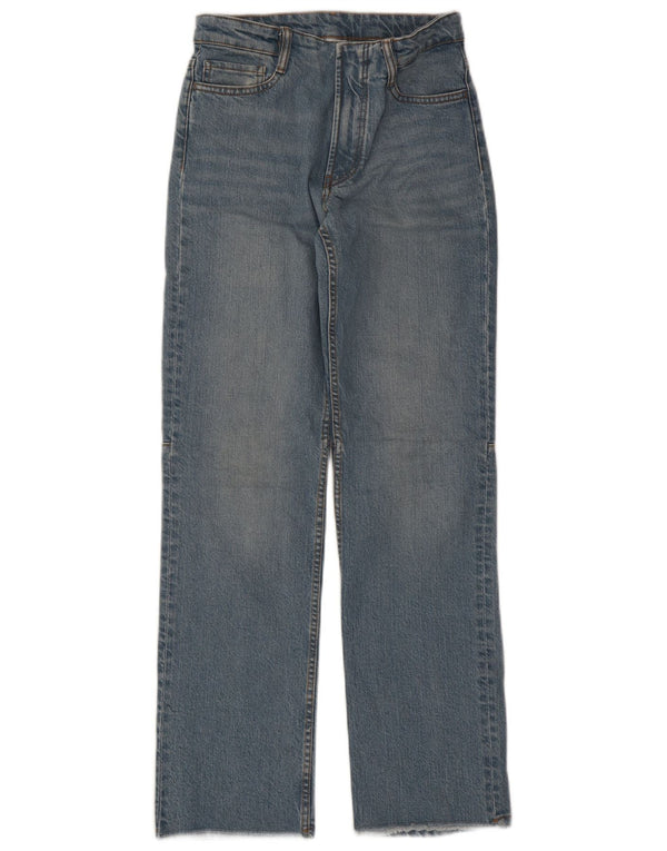 Massimo Dutti Damen Straight Jeans EU 34 2XS W24 L30 Blaue Baumwolle